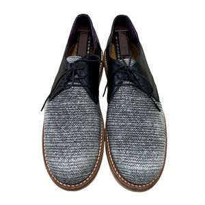 Noah Waxman Leather Woven Straw Oxfords Dress Shoe Vibram Sole Men's Size 10
